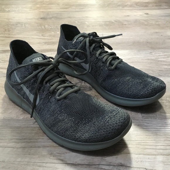 Nike Free RN Flyknit 2 Black Anthracite Mens 10.5 - Picture 2 of 8